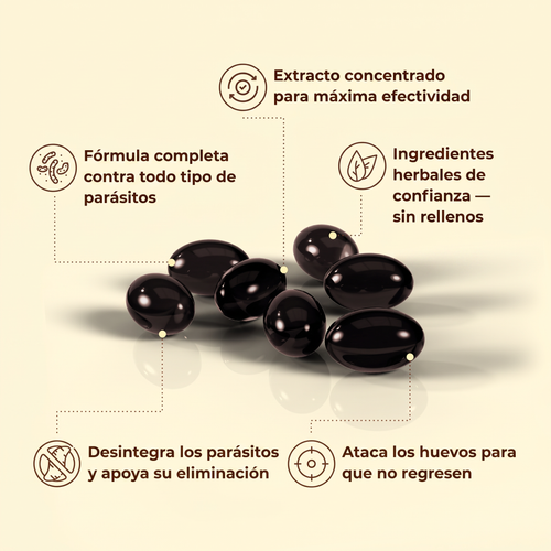 Elimina Parásitos y Larvas Ocultos en Solo 14 Días con Ajenjo Nuez Negra Clavo
